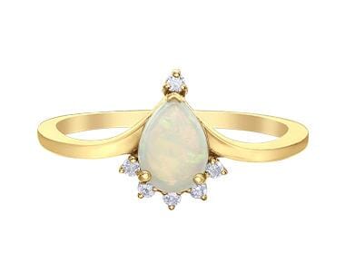 Yellow Gold Opal, Diamond Ring.