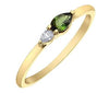 Yellow Gold Green Tourmaline, Diamond Ring.