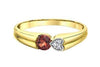 Yellow Gold Garnet, Diamond Ring.