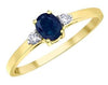 Yellow Gold Blue Sapphire, Diamond Ring.