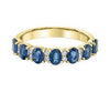 Yellow Gold Blue Sapphire, Diamond Band.