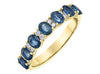 Yellow Gold Blue Sapphire, Diamond Band.