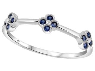 White Gold Blue Sapphire Ring.