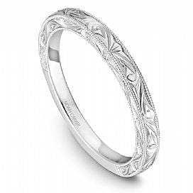 White Gold Engraved Band.