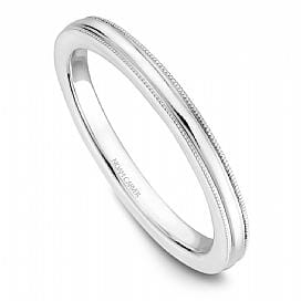 White Gold Milgrain Band.