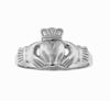 White Gold Claddagh Ring. Stock Size: 6.5 (Alternate sizes available)