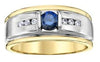 Yellow Gold Blue Sapphire, Diamond Ring.