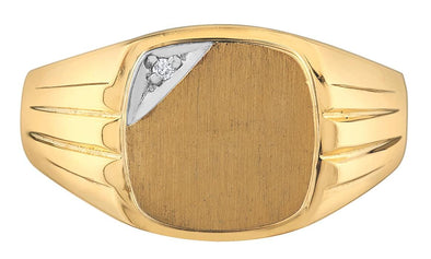 Yellow Gold Diamond Mens Ring.