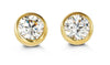 Yellow Gold Baby / Childrens Cubic Zirconia Bezel Set Stud, Screwback Earring