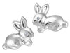 White Gold Baby / Childrens Diamond "Bunny" Stud Earrings.