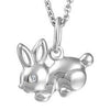 White Gold Baby / Childrens Diamond "Bunny" Pendant Necklace.