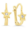 Yellow Gold Cubic Zirconia Children's Lever Back Earrings.