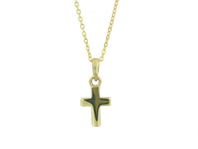 Yellow Gold Baby / Children's Cross Pendant Necklace.