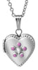 Sterling Silver Baby / Childrens Enamel Flower Heart Locket Pendant Necklace..