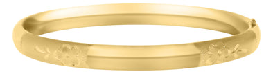 14K Yellow Gold Filled Baby / Childrens Bangle. 5.25 Inches. Gold-filled jewellery is created by bonding a thick layer of solid gold to a durable base metal - ensuring lasting beauty and wearability.