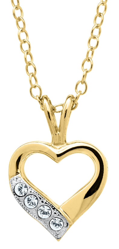 14K Yellow Gold Filled Cubic Zirconia Baby / Childrens Heart Pendant Necklace.. Gold-filled jewellery is created by bonding a thick layer of solid gold to a durable base metal - ensuring lasting beauty and wearability.