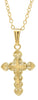 14K Yellow Gold Filled Baby / Childrens Cross Pendant Necklace.. Gold-filled jewellery is created by bonding a thick layer of solid gold to a durable base metal - ensuring lasting beauty and wearability.