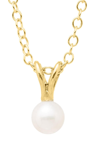 14K Yellow Gold Filled Cultured Pearl Baby / Childrens Pendant Necklace.. Gold-filled jewellery is created by bonding a thick layer of solid gold to a durable base metal - ensuring lasting beauty and wearability.