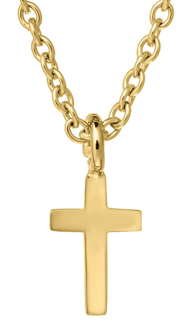 14K Yellow Gold Filled Baby / Childrens Cross Pendant Necklace.. Gold-filled jewellery is created by bonding a thick layer of solid gold to a durable base metal - ensuring lasting beauty and wearability.