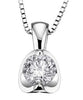 White Gold Diamond Solitaire Pendant Necklace.