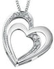 White Gold Diamond Heart Pendant Necklace.