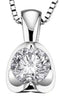 White Gold Canadian Diamond Solitaire Pendant Necklace.