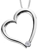 White Gold Canadian Diamond Heart Pendant Necklace.