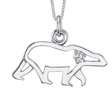 White Gold Canadian Diamond "Polar Bear" Pendant Necklace.