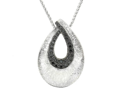 White Gold Black & White Diamond Pendant Necklace.