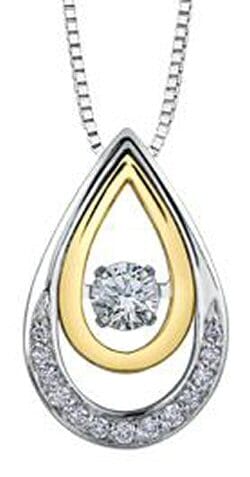 White Gold Canadian Diamond Pulse Pendant Necklace.