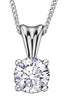 White Gold Canadian Diamond Solitaire Pendant Necklace.