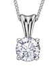 White Gold Canadian Diamond Solitaire Pendant Necklace.