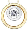 Yellow Gold, White Gold Diamond Pulse Pendant Necklace.