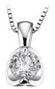 White Gold Canadian Diamond Solitaire Pendant Necklace.