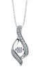 White Gold Diamond Pulse Pendant Necklace.