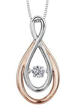 Rose Gold Diamond Pulse Pendant Necklace.