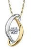 Yellow Gold Diamond Pulse Pendant Necklace.