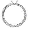 White Gold Diamond Circle Pendant Necklace.