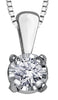 White Gold Diamond Solitaire Pendant Necklace.