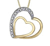 Yellow Gold Diamond Heart Pendant Necklace.