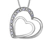 White Gold Diamond Heart Pendant Necklace.