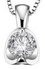 White Gold Canadian Diamond Solitaire Pendant Necklace.