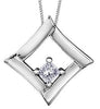 White Gold Canadian Diamond Pendant Necklace.