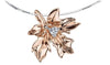 Rose Gold Canadian Diamond "Maple Leaf" Pendant Necklace.