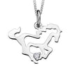 White Gold Canadian Diamond "Horse" Pendant Necklace.