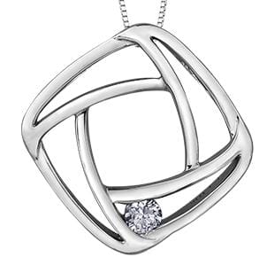 White Gold Canadian Diamond Pendant Necklace.