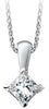 White Gold Canadian Diamond Solitaire Pendant Necklace.