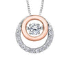 White Gold Canadian Diamond Pulse Pendant Necklace.