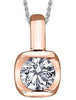 Rose Gold Canadian Diamond Solitaire Pendant Necklace.