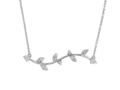 White Gold Diamond Pendant Necklace.